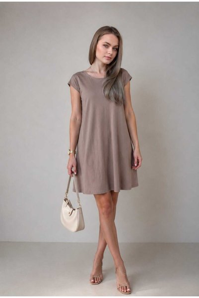 A.P Boutique Rochie lejeră, cu croială în formă de A și mâneci scurte