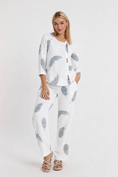 Heaven Ephesus Set-Women's Muslin Patterned Blouse-Pants-2025-1215