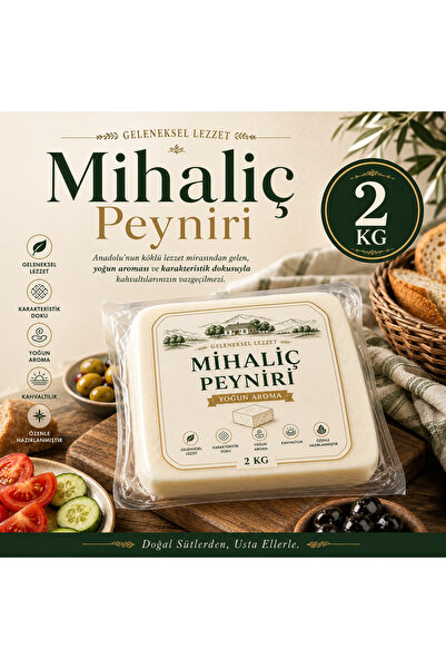 GenelTedarik Mihaliç Peyniri Koyun veya Keçi Sütünden Sert Dokulu Tuzlu Gelen...