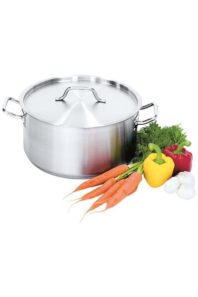 OEM Oală din oțel inoxidabil satinat cu capac 5 litri, Ø240mm, h110mm, Stalga...