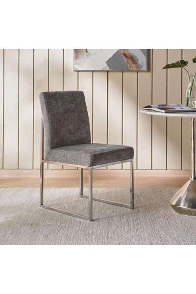 PAN HOME JUNIPER DINING CHAIR - GREY & SILVER