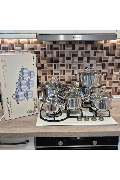 Casserra Italiana Set vase din inox 12 piese CI-4000