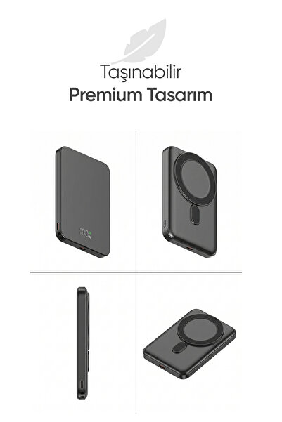 Feny SNP-3020 Magsafe Powerbank 5000mAh Slim 22.5W Hızlı Şarj Led Ekran İnce Powerbank Şarj Cihazı