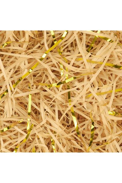 Home Zone Glitter Brown Raffia Paper Shreds, 100g Shredded Paper for Gift Box...