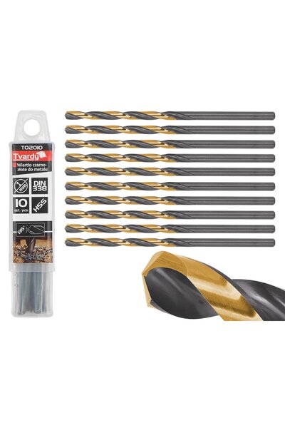 Tvardy Set de 10 burghie HSS pentru metal, 1 mm, 10 bucăți, T02010