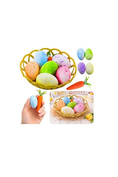 LEAN Set decorativ de Paște cu 6 ouă colorate și 1 morcov, 7 piese, 21322