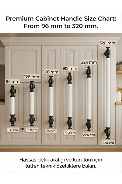 Arion Mâner de dulap DORUK Mobilya 96 mm - 128 mm - 160 mm - 192 mm - 224 mm ...