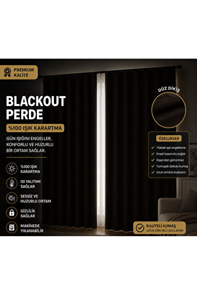My Scialle KAHVERENGİ BLACKOUT KARARTMA GÜNEŞLİK PERDE l IŞIK GEÇİRMEZ 1.KALİ...