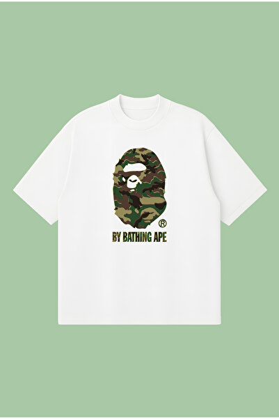 PURE POWER Μπλουζάκι Camo glitch Bape με στάμπα, Oversize Boxy κοπή, Unisex, ...
