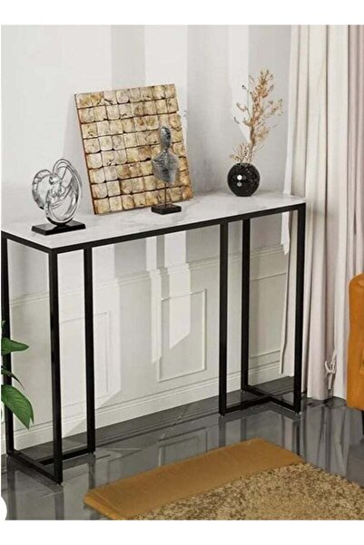 Bareeq Al Ostoura Consul Entrance Console, Wood and Iron Legs, 120*35 Cm, Hei...