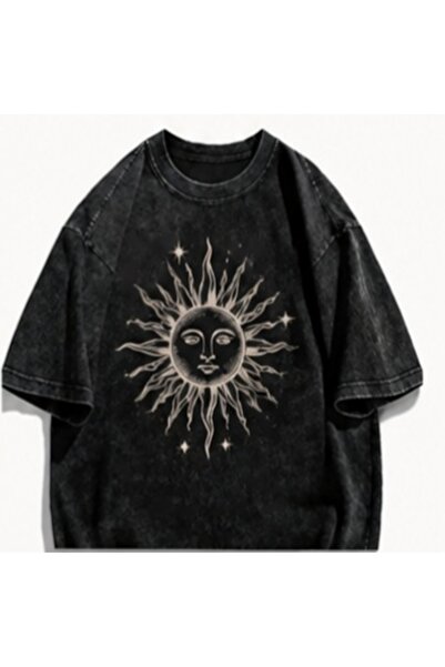 bellanova Unisex πολύχρωμο μπλουζάκι με στάμπα Oversize Streetwear Άνετη εφαρ...