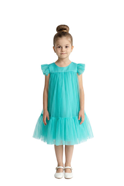 Bidani - Tulle Flutter Sleeve Party Dress - 2Y to 12Y