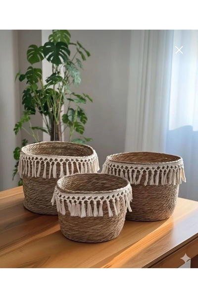 Binshihon Home Porcelain Storage Basket with Three Sizes of Beads in a Bohemi...