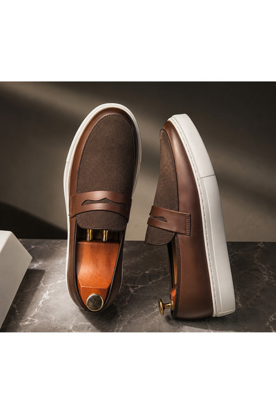 Evrano Timeless Elegance EVRANO Premium Leather & Suede Penny Loafers إفرانو ...