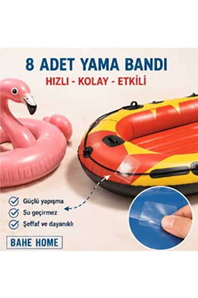 bahe home Şeffaf Patlak Yama Bandı 8 Adet Su Geçirmez Şişme Bot Deniz Yatağı ...