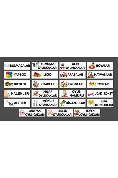 TELLGRAF Set of Labels for Toy Boxes (2X6 cm 23 Pcs)