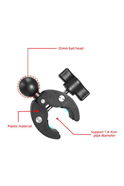 Choice1 25mm Clamp Double Socket Arm Phone Mount for 25mm 1" Ball Head Clamp ...
