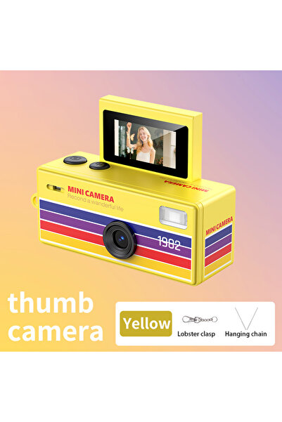 Choice Yellow Ourlife Mini Thumb Camera 0.96inch Flip Screen Keychain Camera ...