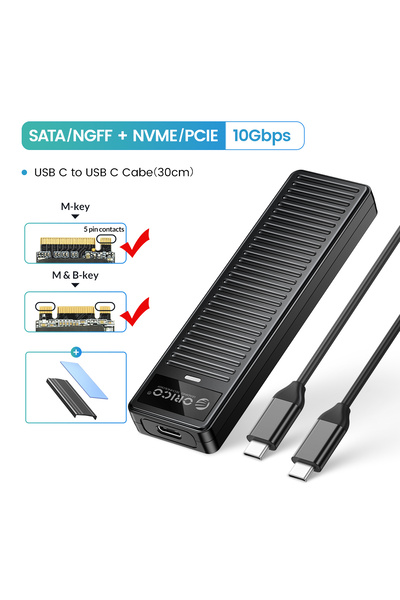 Choice1 علبة أوريكو NVMe SATA لتخزين الأقراص الصلبة M.2 NVMe SSD بسرعة 10 جيج...