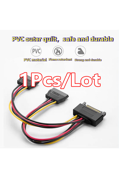 Choice1 1PCS SATA Splitter SATA 1 Male to 2 Daul Female Cable Hard HDD 15PIN ...