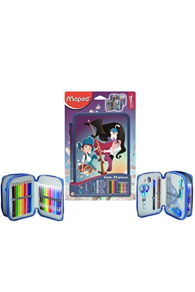 Maped Pencil Case Full of School Supplies 34 Pieces