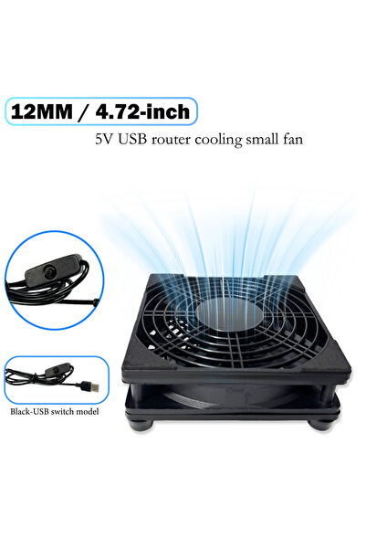 Choice1 NO RGB black Black-Switch 120mm 4.72-inch 5V USB Router Cooling Fan, ...
