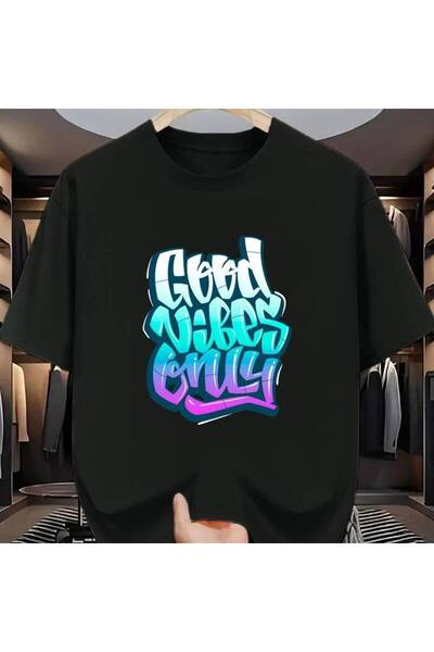 45 BPM Good Vibes Only" Printed Short-sleeve T-shirt, Stylish Comfortable, Su...