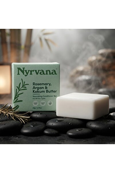 Nyrvana Rosemary, Argan & Kokum Butter Nourishing Conditioner Bar, Hydrating ...