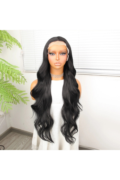colezium Black Fiber Sen Extra Long Tulle Wig
