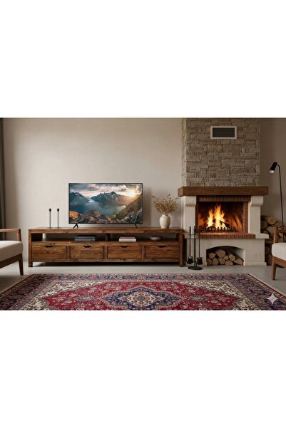 MSAĞWOODS WİNCHESTER MASİF AHŞAP ÇEKMECELİ 200 CM TV ÜNİTESİ
