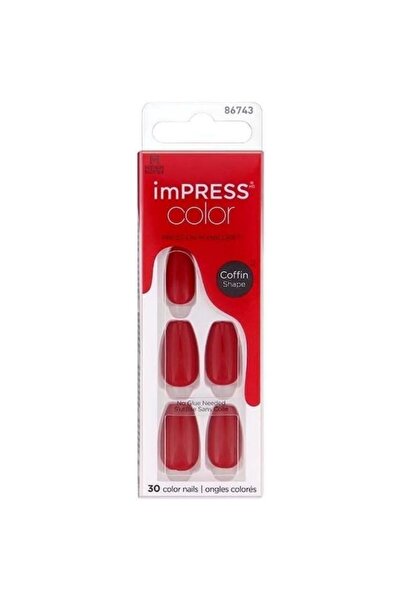Kiss Impress Color Nails Med Coffin- Reddy Or Not Imc510C