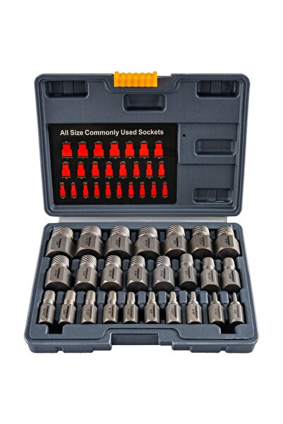 Powermat Set de chei hexagonale pentru șuruburi cu cap interior, 25 piese, oț...