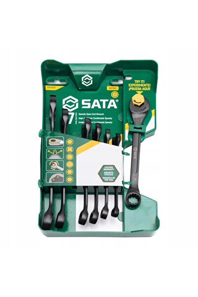 Satake SATA KPL. Set de chei plate și inelare metrice cu clichet ST47530
