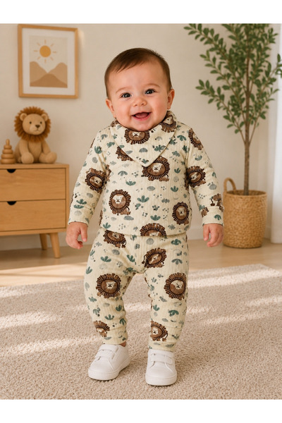 Milanlı Kids Boy's Smocked Top and Bottom Set