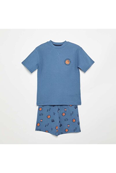 KIABI 2-piece cotton short pyjamas BLUE