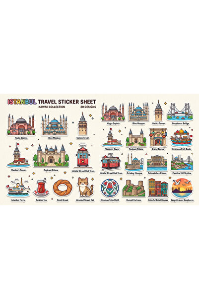 TELLGRAF Istanbul Themed Sticker Set (21X30 cm 1 Set)