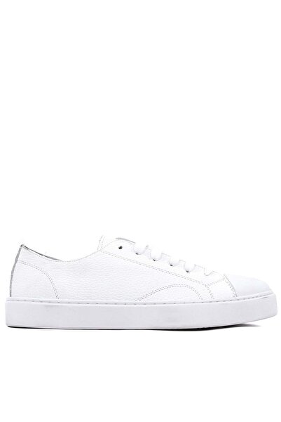 Shoetyle - Genuine Leather White Color Casual Men's Sneaker - 666-25