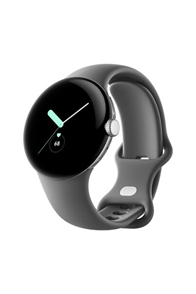 Google Ρολόι Pixel Watch WiFi 41mm με Γυαλιστερή Ασημί Κάσα και Αθλητικό Λουρ...