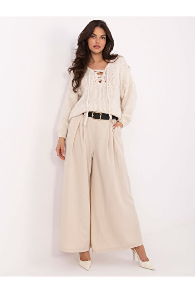Moda Italy Pantaloni Dama Lunga, Elegant, MODA ITALY, Bej deschis Eleganta Of...
