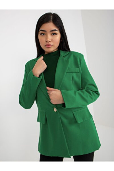 Italy Moda Sacou Dama, ITALY MODA, Poliester, Maneca lunga, Verde, model DHJ-...