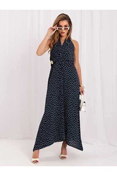 Italy Moda Women's Dress, ITALY MODA, Rayon, Flared dress, Navy blue, model I...