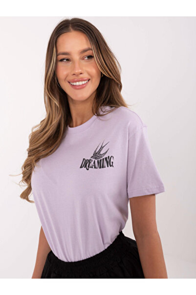 Sublevel Tricou Dama, Sublevel, Bumbac, Maneca scurta, Mov deschis, model D12...