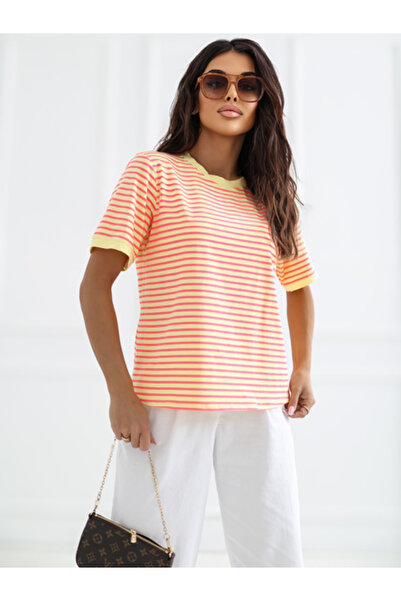 rue parıs Tricou Dama, RUE PARIS, Bumbac, Maneca scurta, Galben, model IT-TS-...