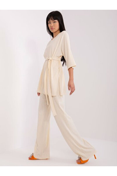 LAKERTA Women's Suit, LAKERTA, Cotton, 3/4 Sleeve, Light Beige, model LK-KM50...