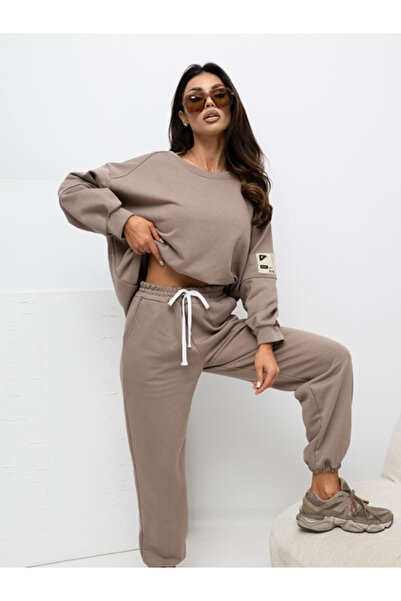rue parıs Compleu Dama Maneca lunga, Mansete elastice, RUE PARIS, Bej Model R...