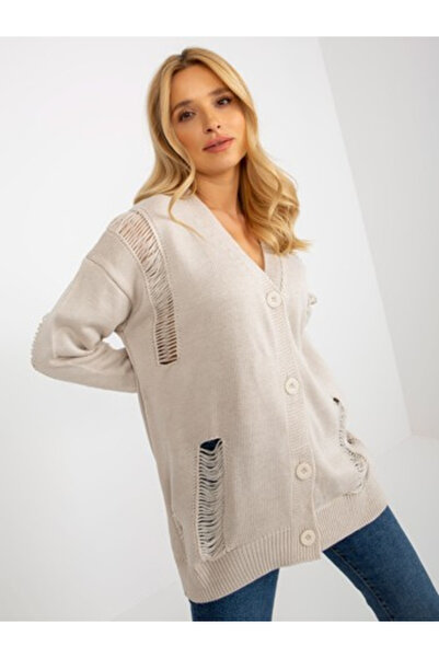 rue parıs Cardigan Dama, RUE PARIS, Acril, Maneca lunga, Bej, model LC-SW-804...
