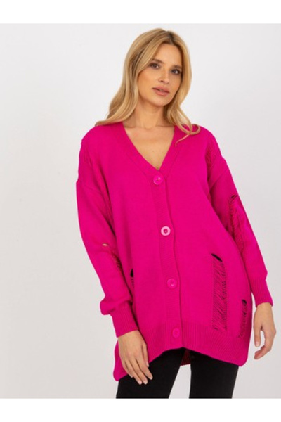 rue parıs Cardigan Dama, RUE PARIS, Acril, Maneca lunga, Fucsia, model LC-SW-...
