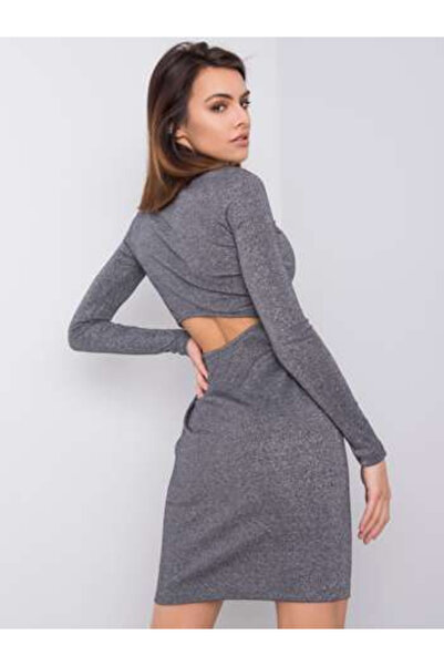 rue parıs Rochie Dama, RUE PARIS, Poliester, Maneca lunga, Argintiu, model TK...