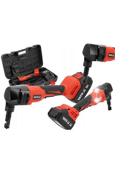 yato Foarfece electrice pentru tăiat tablă, cu acumulator 18V, 4Ah, cu încărc...