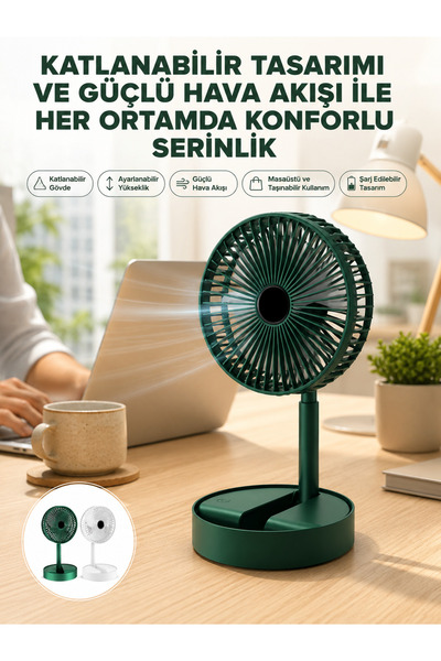 AyPenye Katlanabilir Usb Şarjlı Masaüstü Soğutucu Mini Fan Telefon Tutucu